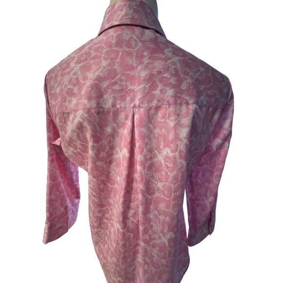 Foxcroft Women's Lucie 3/4 Sleeve Pink Panther Blouse Size 4 - Picture 5 of 5